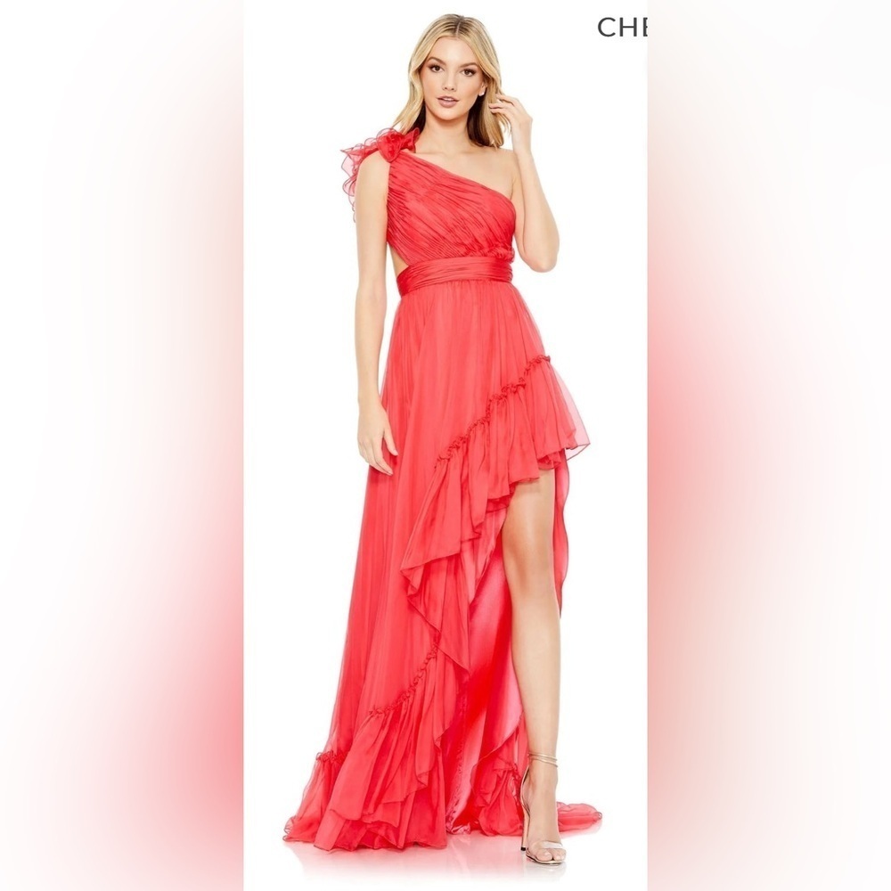 Mac Duggal 67989 NWT Ruffled One Shoulder Asymmetrical Gown